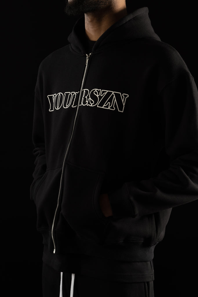 Black YOURSZN Zipup Hoodie