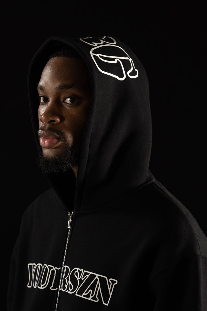 Black YOURSZN Zipup Hoodie