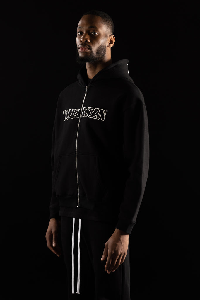 Black YOURSZN Zipup Hoodie